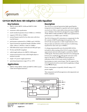 GS1524 Datasheet PDF Gennum -> Semtech