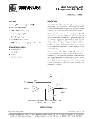 GP509 Datasheet PDF Gennum -> Semtech