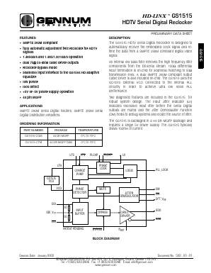 GS1515 Datasheet PDF Gennum -> Semtech