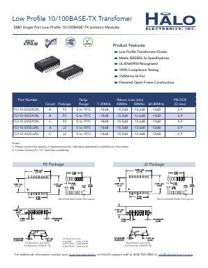 TG110-S050J2RL Datasheet PDF HALO Electronics, Inc.
