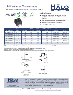 TGAD-292NALF Datasheet PDF HALO Electronics, Inc.