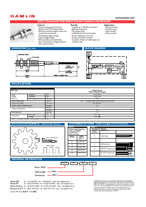 55075-00-02-D Datasheet PDF HAMLIN Position and Movement Sensor Solutions