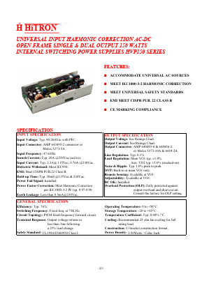 HVP150-12 Datasheet PDF HITRON ELECTRONICS CORPORTION