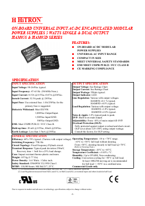 HAM05S-180030 Datasheet PDF HITRON ELECTRONICS CORPORTION
