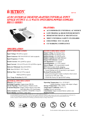 HES51-15034 Datasheet PDF HITRON ELECTRONICS CORPORTION