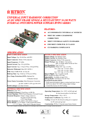 HVP93-D033I Datasheet PDF HITRON ELECTRONICS CORPORTION