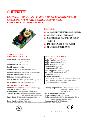 HMI43-S480085 Datasheet PDF HITRON ELECTRONICS CORPORTION