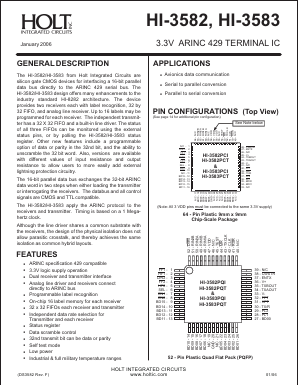 HI-3582PCTF-10_06 Datasheet PDF Holt Integrated Circuits