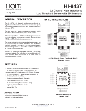 HI-8437 Datasheet PDF Holt Integrated Circuits