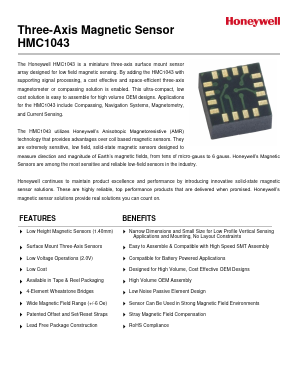 HMC1043-DEMO Datasheet PDF Honeywell Accelerometers