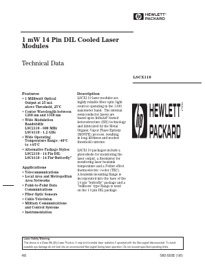 LSC2110-SC Datasheet PDF HP => Agilent Technologies
