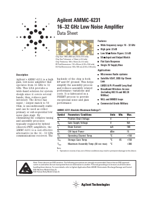 AMMC-6231 Datasheet PDF HP => Agilent Technologies