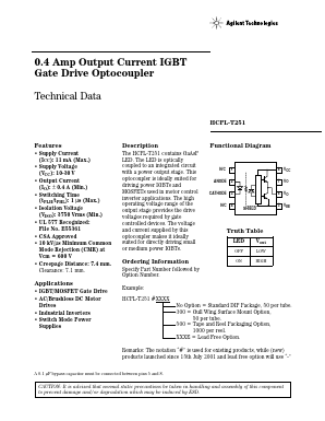 HCPL-T251 Datasheet PDF HP => Agilent Technologies