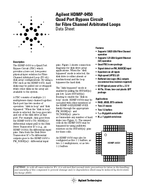 HDMP-0450 Datasheet PDF HP => Agilent Technologies