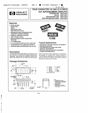 HDSP-2002 Datasheet PDF HP => Agilent Technologies