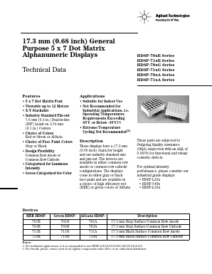 HDSP-701A Datasheet PDF HP => Agilent Technologies