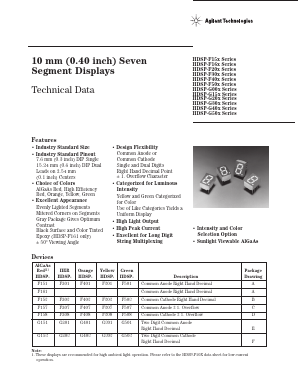 HDSP-F157 Datasheet PDF HP => Agilent Technologies