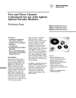 HEDS-5120-D01 Datasheet PDF HP => Agilent Technologies