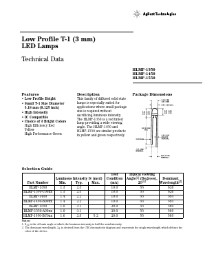 HLMP-1450-1.00001 Datasheet PDF HP => Agilent Technologies