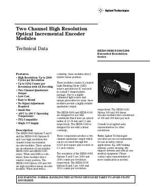 HEDS-9200360 Datasheet PDF HP => Agilent Technologies