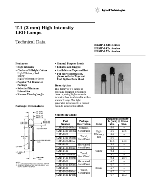 HLMP-1320 Datasheet PDF HP => Agilent Technologies