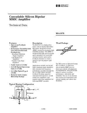 MSA-9970 Datasheet PDF HP => Agilent Technologies