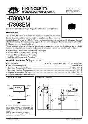 H7808AM Datasheet PDF Hi-Sincerity Mocroelectronics