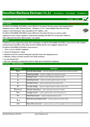 P1800EAL Datasheet PDF HuaXinAn Electronics CO.,LTD