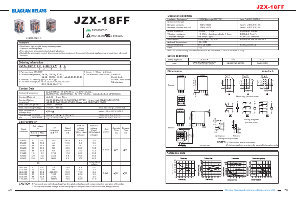 JZX-18FF3C Datasheet PDF HuaXinAn Electronics CO.,LTD