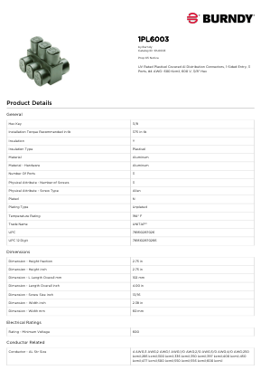 1PL6003 Datasheet PDF Hubbell Incorporated.