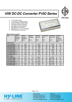 P10C48S05W Datasheet PDF HY-LINE Power Components