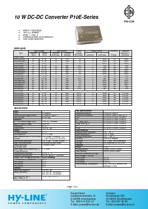 P10E1212D Datasheet PDF HY-LINE Power Components