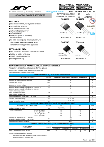 HTRI30I45CT Datasheet PDF HY ELECTRONIC CORP.
