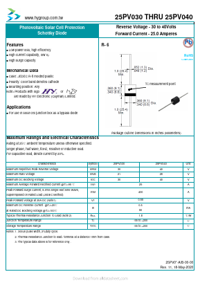 25PV040 Datasheet PDF HY ELECTRONIC CORP.