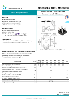 MBR3506 Datasheet PDF HY ELECTRONIC CORP.