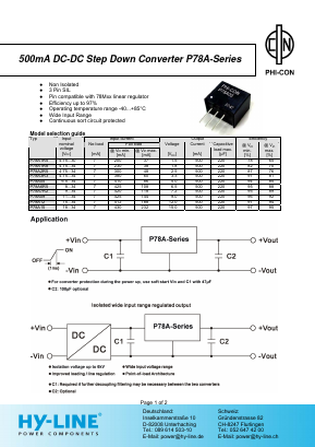 P78A12 Datasheet PDF HY ELECTRONIC CORP.