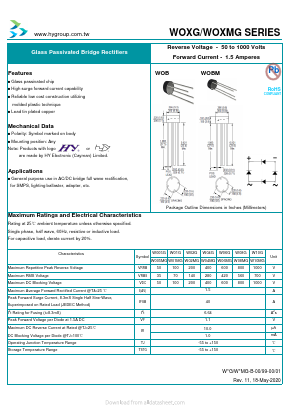 W01MG Datasheet PDF HY ELECTRONIC CORP.