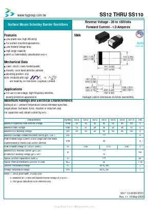 SS110 Datasheet PDF HY ELECTRONIC CORP.