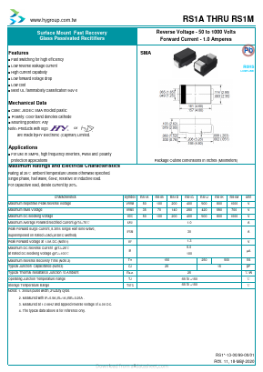 RS1M Datasheet PDF HY ELECTRONIC CORP.