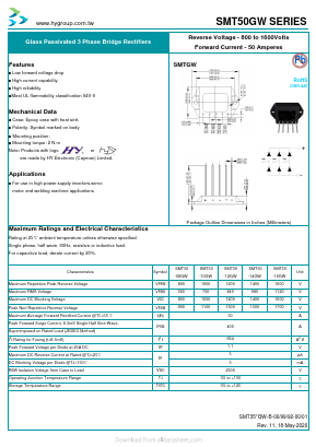 SMT50-14GW Datasheet PDF HY ELECTRONIC CORP.