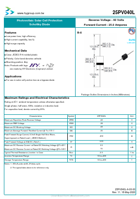 25PV040L Datasheet PDF HY ELECTRONIC CORP.