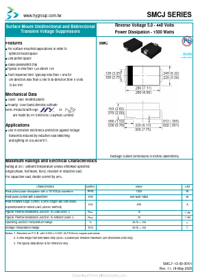 SMCJ200A Datasheet PDF HY ELECTRONIC CORP.