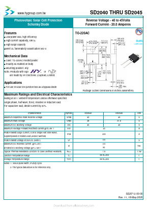 SD2040 Datasheet PDF HY ELECTRONIC CORP.