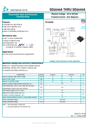 SD2040A Datasheet PDF HY ELECTRONIC CORP.