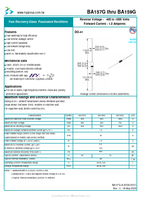 BA157G Datasheet PDF HY ELECTRONIC CORP.