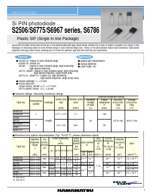 S6775-01 Datasheet PDF Hamamatsu Photonics