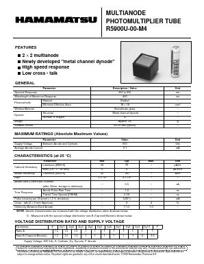 R5900U-00-M4 Datasheet PDF Hamamatsu Photonics