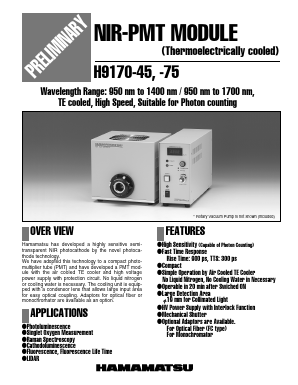 H9170-75 Datasheet PDF Hamamatsu Photonics
