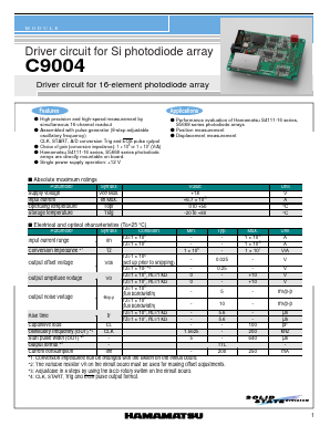 C9004 Datasheet PDF Hamamatsu Photonics