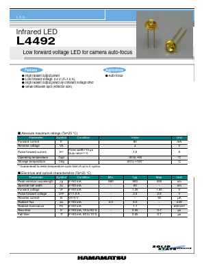 L4492 Datasheet PDF Hamamatsu Photonics